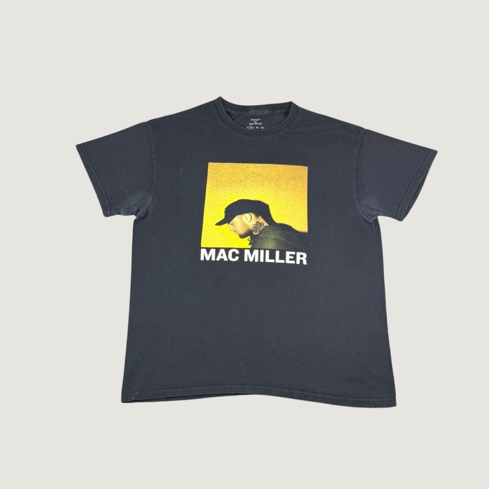 Mac Miller Graphic T-Shirt Mens Medium Black Yellow Official Merch Short Sleeve